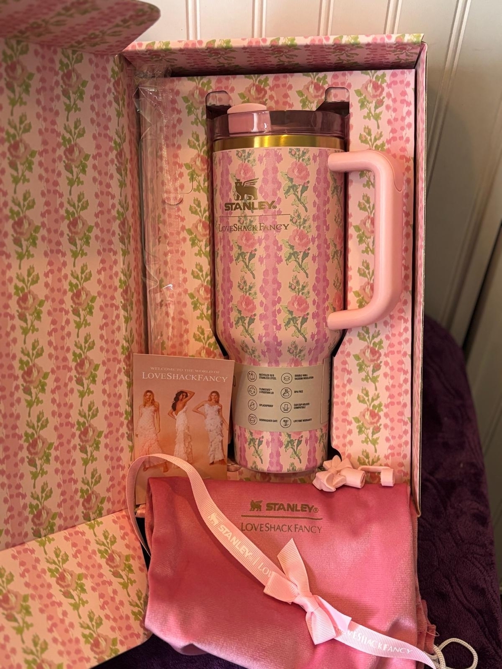 Stanley x LoveShackFancy Pink Floral Insulated Travel Mug